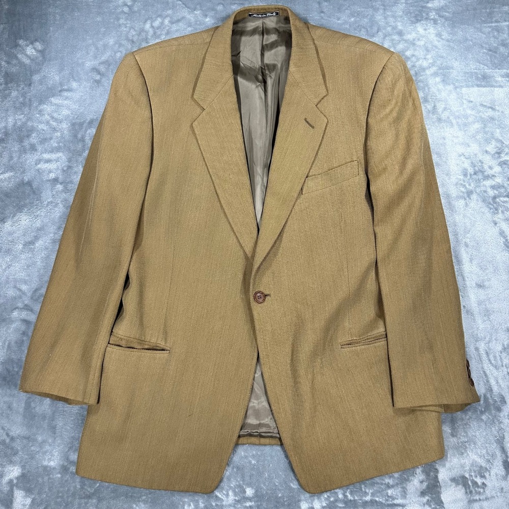 Giorgio Armani Le Collezioni Neiman Marcus Tan Wool Blazer Made in Italy 44L